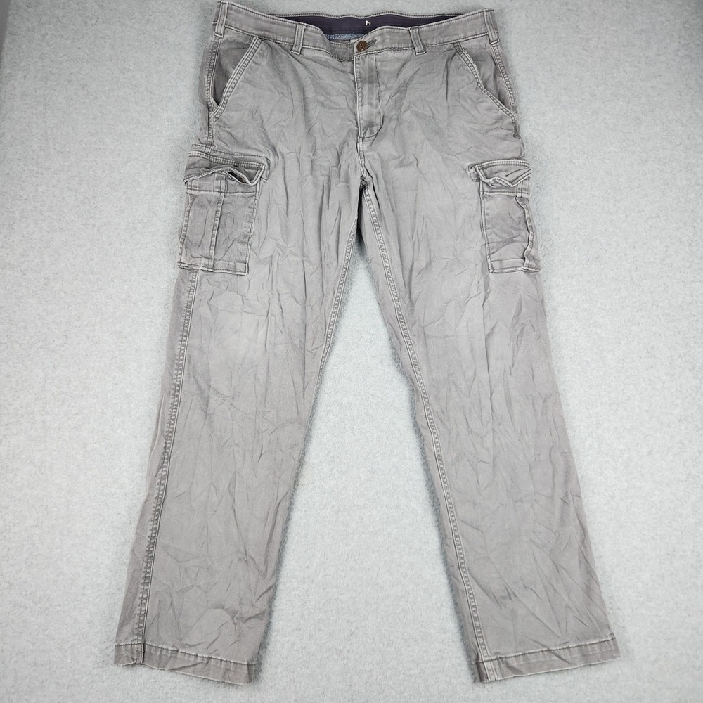 Marc Anthony Cargo Pants Men 40x32 Grey Straight Leg Stretch Cotton Utility Pant